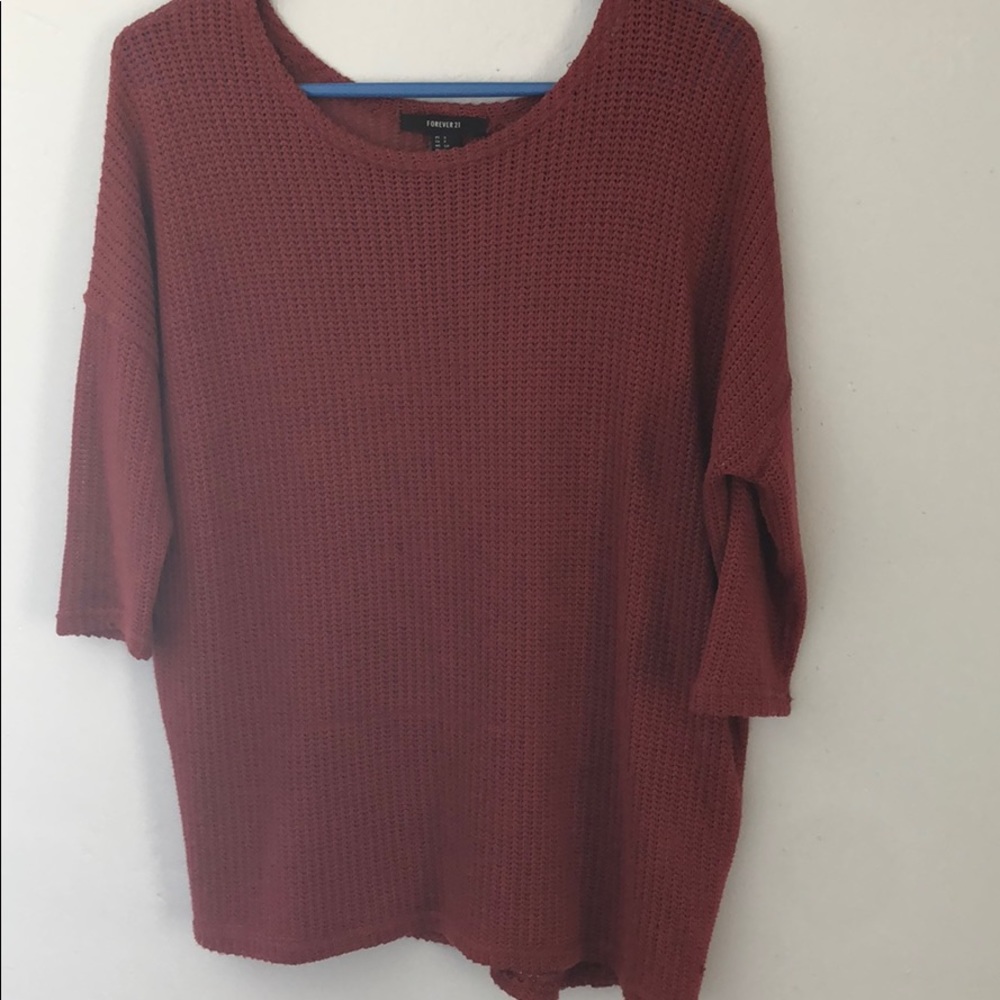 3/4 length shirt - lighter maroon